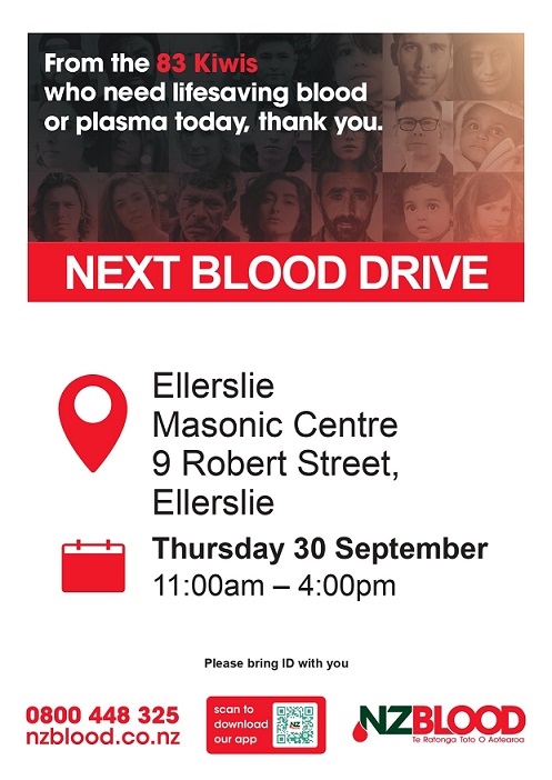 Next blood drive DGLNI - NZ Blood